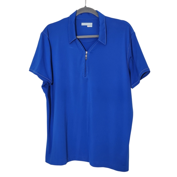 Callaway Tops - Callaway Womens Blue Golf Polo with Zipper Neckline Size XXL